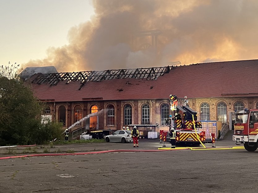 Gebäudebrand gestern in Bleicherode (Foto: S.Dietzel)