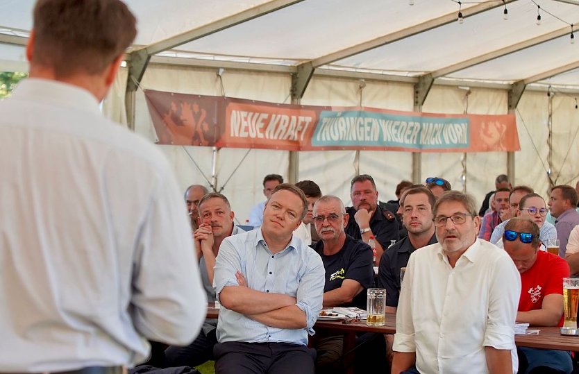 Feuerwehrforum auf dem Possen mit CDU-Landesvorsitzende Mario Voigt (Mitte) (Foto: CDU Kyffhäuserkreis)