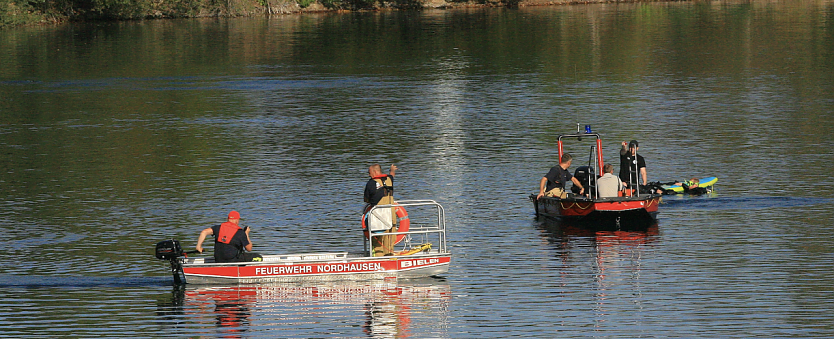 Rettungseinsatz am Sundhäuser See (Foto: S. Dietzel)