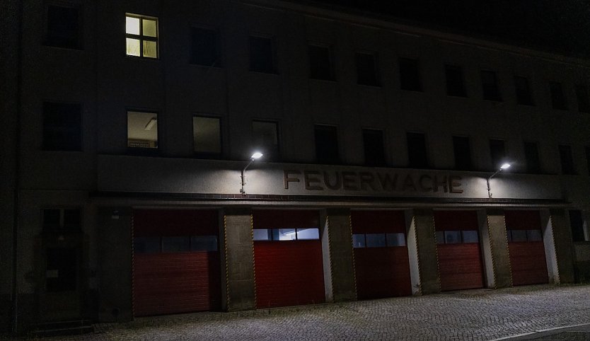 Die alte Nordhäuser Feuerwache in der Nacht des 3. Juli dieses Jahres (Foto: privat)