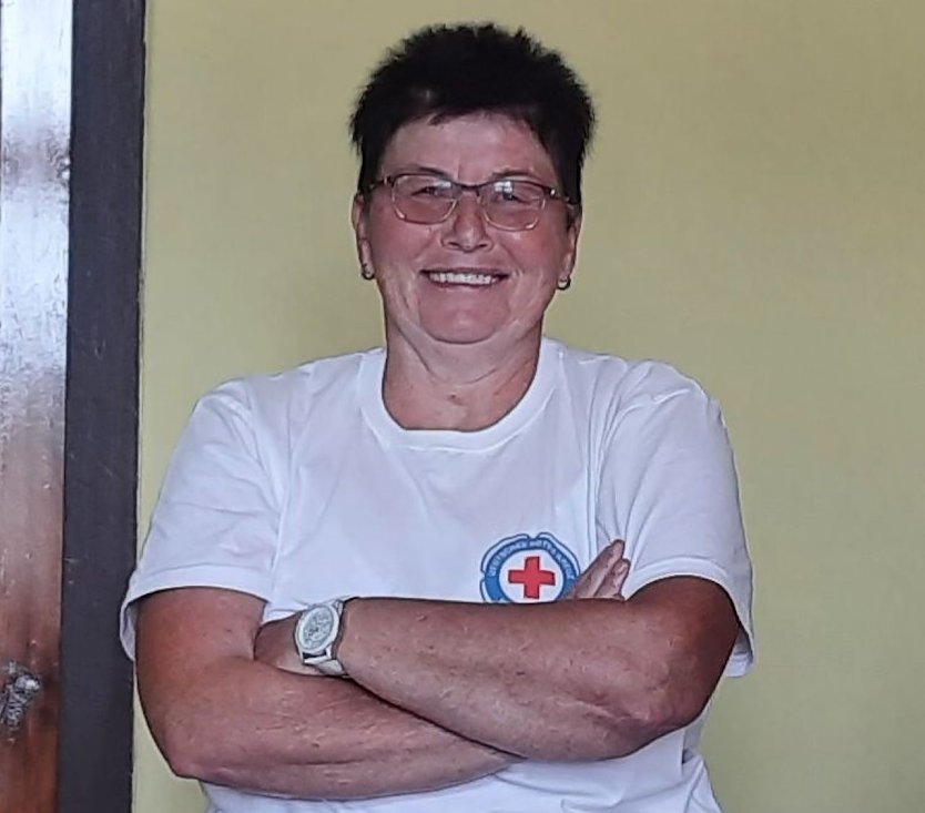 Frau Girschele arbeitet jetzt als Rentnerin weiter für das Rote Kreuz in den Schulen, Kindergärten und auch bei der Wasserwacht (Foto: Dorothea Kieper)