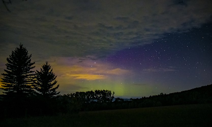 Phantastische Aufnahme der gestrigen Nordlichter (Foto: Evelin Krahl)