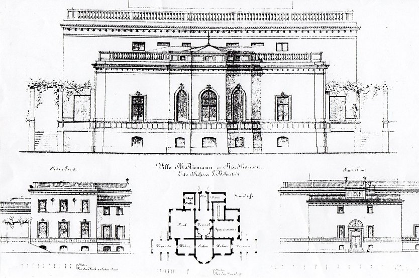 Die Villa Lindenhof in der Zeichnung von 1888 (Foto: Heidelore Kneffel)