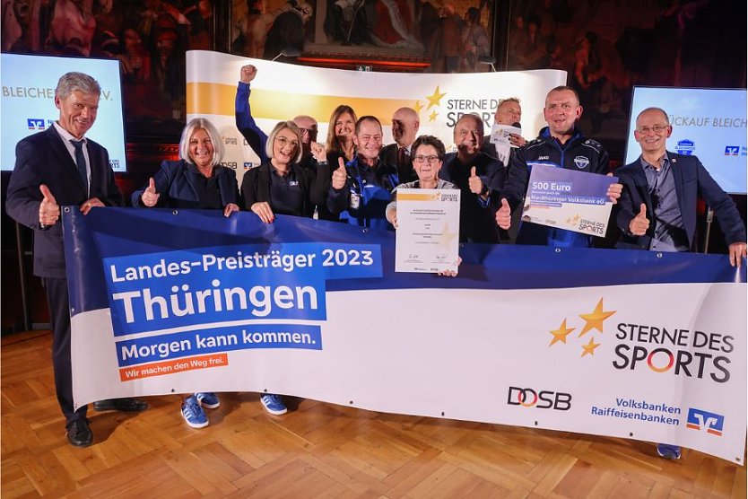Der SV Glückauf Bleicherode wurde mit dem Förderpreis als Stern des Sports ausgezeichnet (Foto: Nordthüringer Volksbank eG)