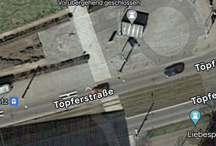 Töpferstraße (Ausschnitt) (Foto: Google Earth)