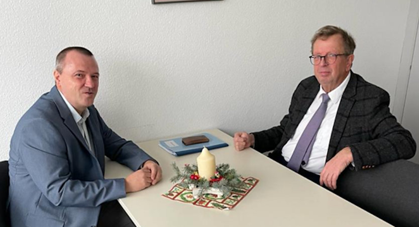 v.l. Der parteilose Landratskandidat der CDU Kyffhäuserkreis, Sven Oesterheld traf sich mit Werner Henning (CDU), Landrat des Eichsfeldkreis) (Foto: Sven Oesterheld)