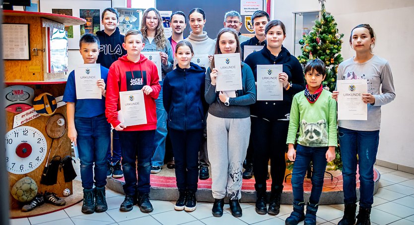 Stolze Sieger der Mathe-Olympiade im Humboldt-Gymnasium (Foto: Christoph Keil)