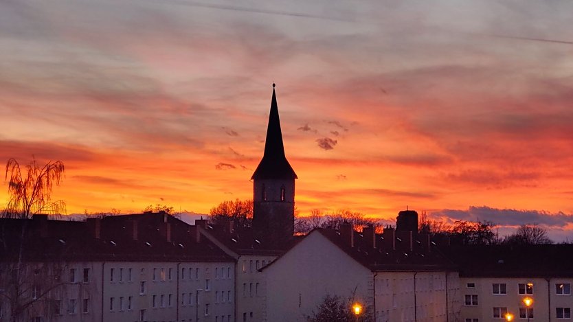 Sonnenuntergang über Nordhausen (Foto: Peter Blei)