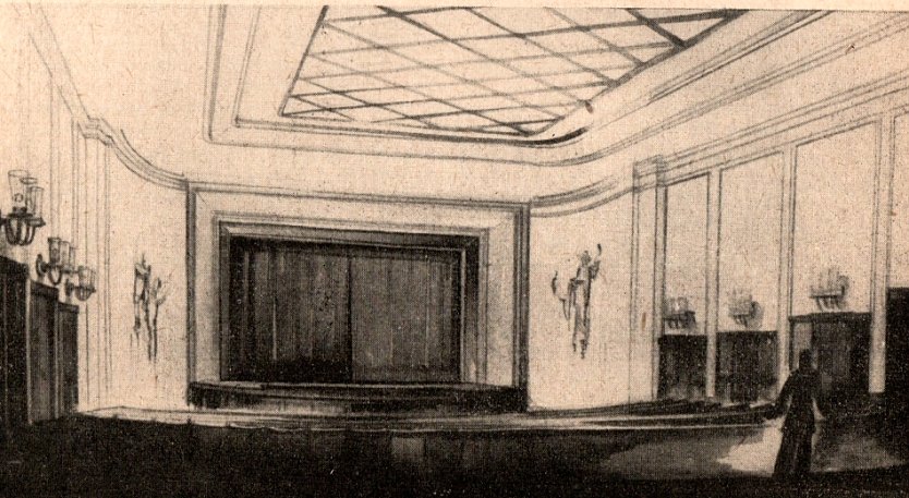 Kino Nordhausen Zeichnung Stabe ca.1954 (Foto: H.Kneffel)
