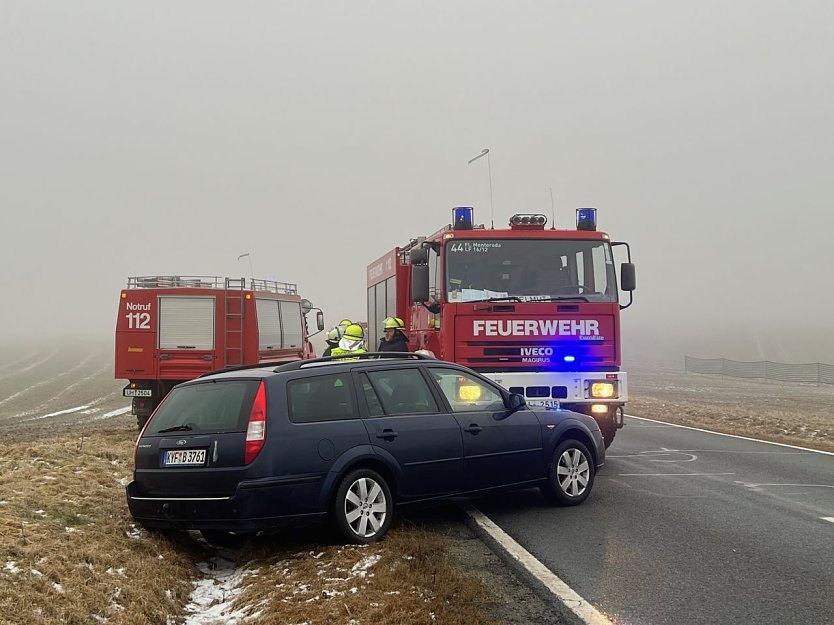 Verkehrsunfall zwischen Keula und Menteroda (Foto: S. Dietzel)