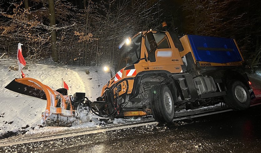 Beschädigtes Räumfahrzeug (Foto: S.Dietzel)