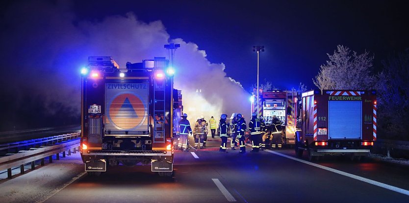 Lkw Brand auf der A38 (Foto: S. Dietzel)