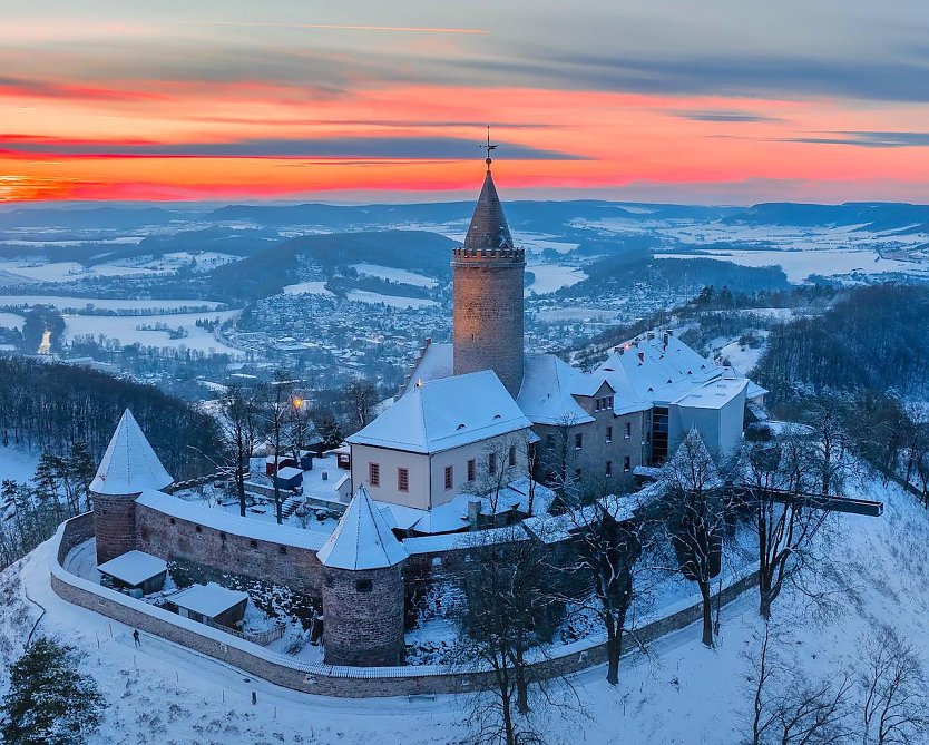 Sonnenuntergang an der Leuchtenburg (Foto: Daniel Suppe)