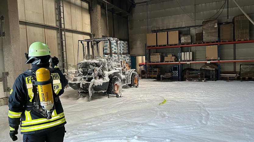 Abgelöschter Radlader in Bleicherode (Foto: S. Dietzel)