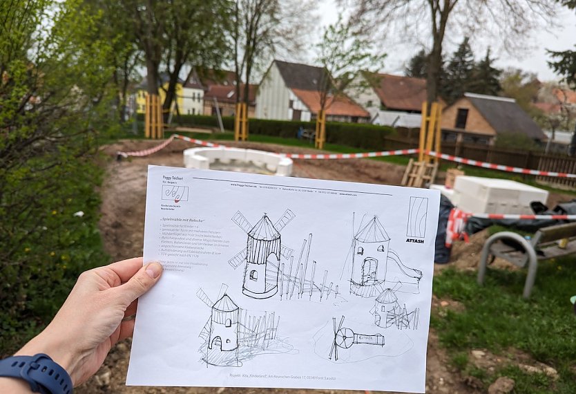 In wenigen Wochen entsteht ein neuer Abenteuerspielplatz zum Thema „Windmühle“ im Ortsteil Immenrode der Stadt Sondershausen. (Foto: Janine Skara)