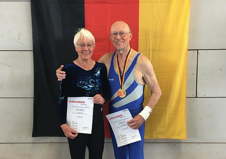 Die Nordhäuser Seniorenturner Ruth Hagene und Frank Lahn bei den Deutschen Meisterschaften (Foto: TSV Nordhausen)