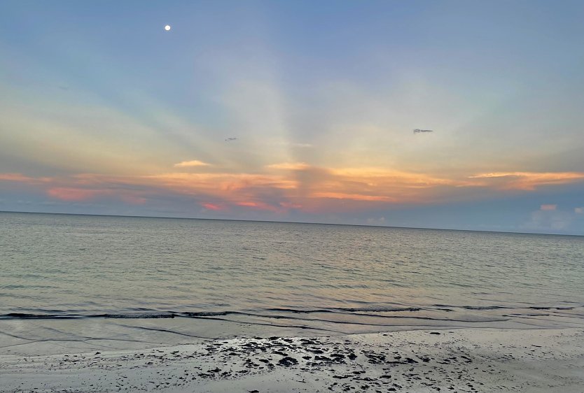 Sonnenuntergang bei Ebbe auf Sansibar (Foto: Wendehost)