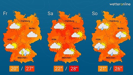 Wetterkarte (Foto: WetterOnline)