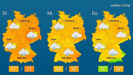 Wetterkarte (Foto: WetterOnline)