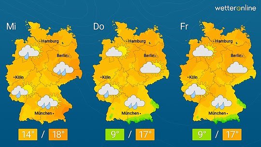 Wetterkarte (Foto: WetterOnline)