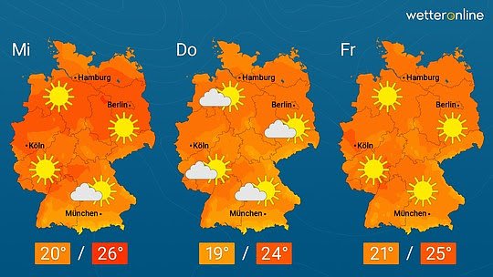 Deutschlandwetter (Foto: Wetteronline)