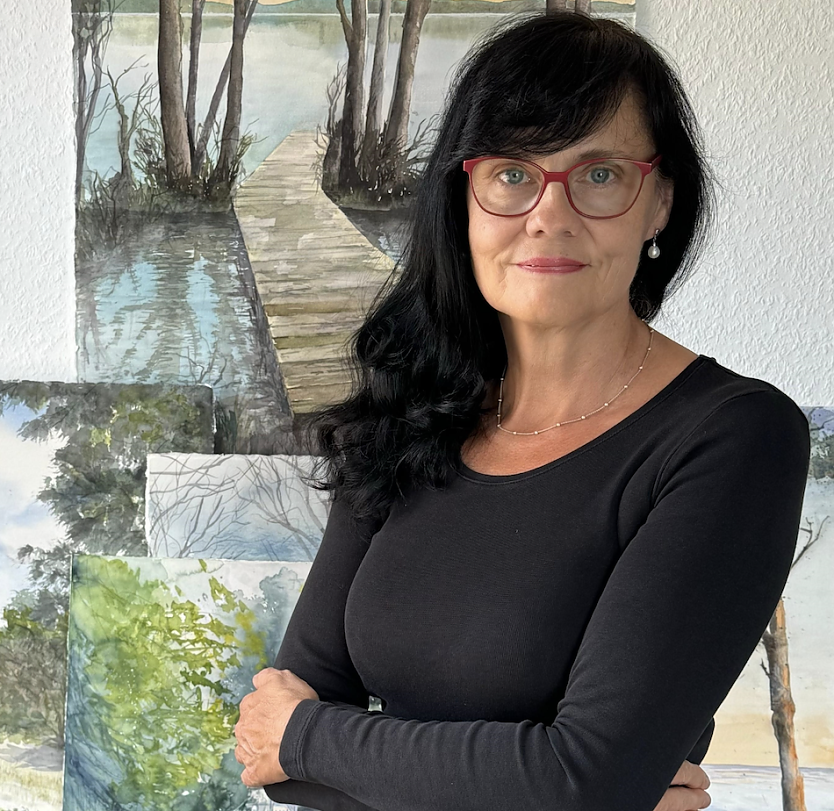 Sybille Aschhoff zeigt ihre Kunst in der Stadtbibliothek (Foto: Stadt Nordhausen)