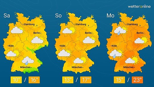 Wetterkarte (Foto: WetterOnline)