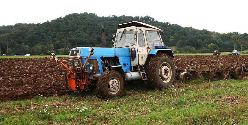 Landwirt Friedrich Wilhelm Steinemann aus Berga voll im Einsatz (Foto: U.Reinboth)