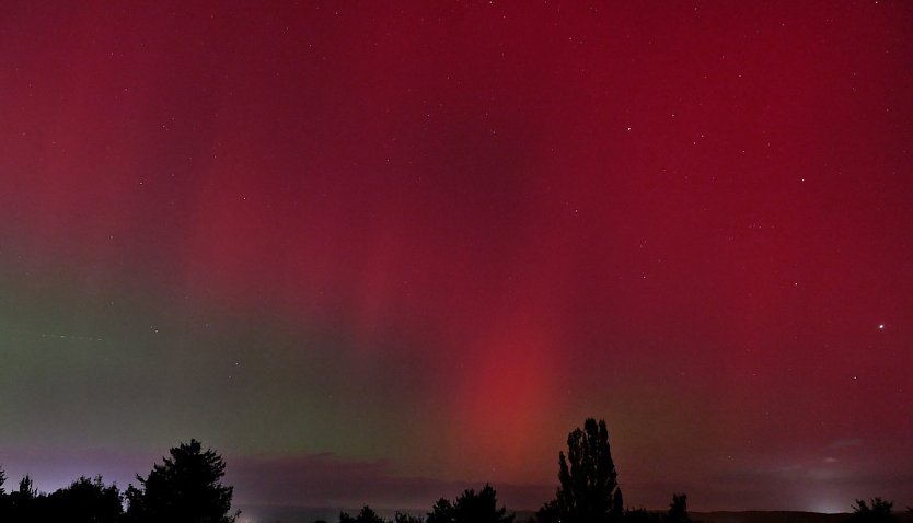 Lichterscheinung über Nordhausen gestern Abend (Foto: Uwe Waldheim)