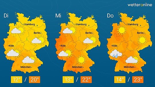 Wetterkarte (Foto: WetterOnline)