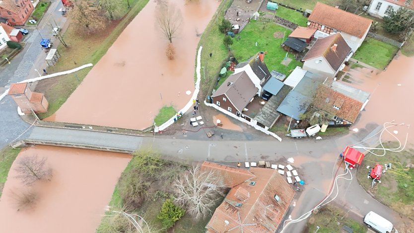 Hochwasser inn Sundhausen (Foto: Stadtverwaltung Nordhausen)