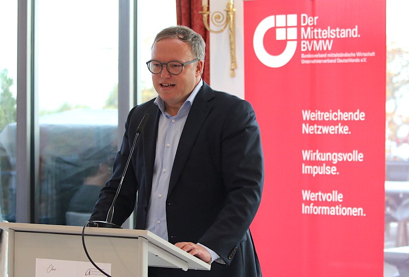 Prof. Dr. Mario Voigt (CDU) zu Gast beim Treffen des BVMW im Alpha Hotel in Bad Langensalza (Foto: Eva Maria Wiegand)