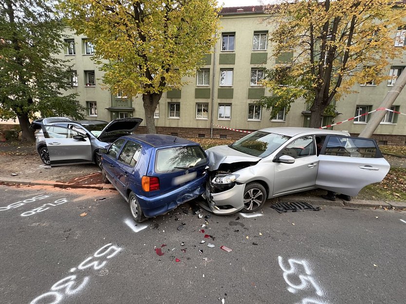 Verkehrsunfall in Sondershausen (Foto: S. Dietzel)
