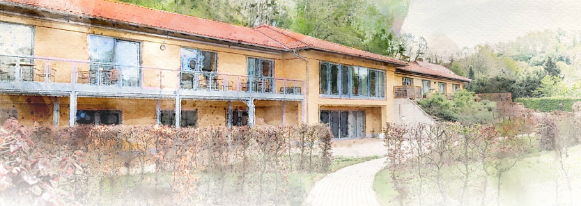 Das "Haus Geborgenheit" im Aquarell (Foto: Hospiz „Haus Geborgenheit“)