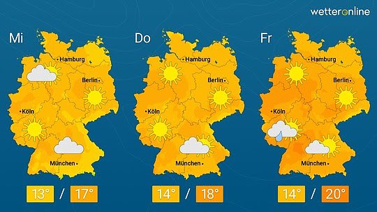 Deutschlandwetter (Foto: Wetteronline)