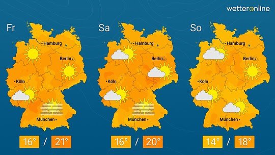 Wetterkarte (Foto: WetterOnline)