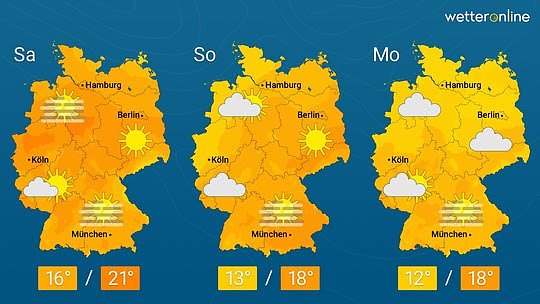 Wetterkarte (Foto: WetterOnline)