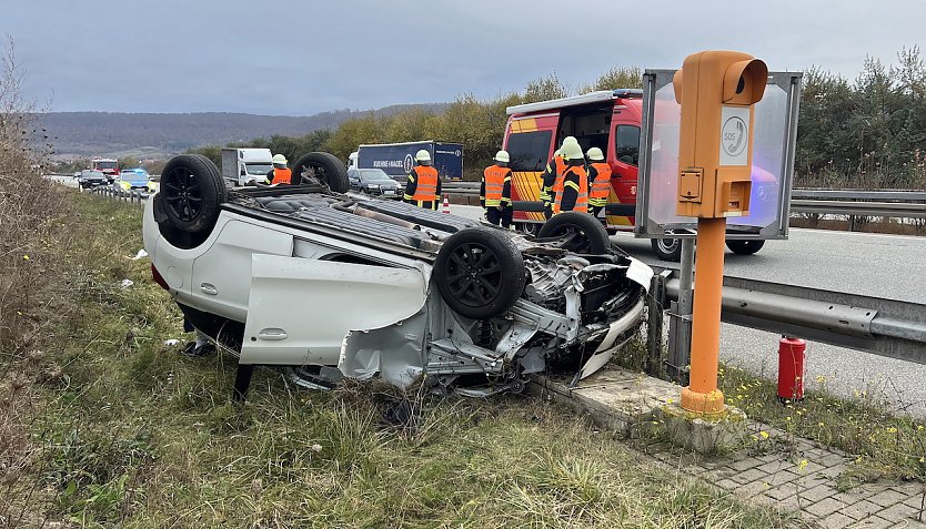 Unfall auf der Autobahn heute Nachmittag (Foto: S.Dietzel)