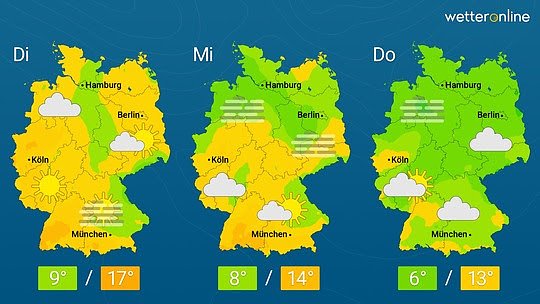 Wetterkarte (Foto: WetterOnline)