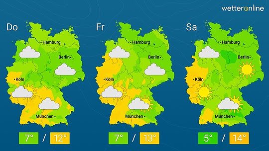 Wetterkarte (Foto: WetterOnline)