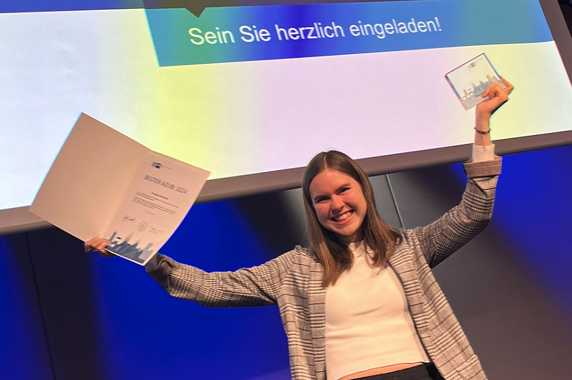 Franziska Reinhardt wurde mit der "Bestenehrung" der IHK ausgezeichnet (Foto: Stadtwerke Nordhausen)