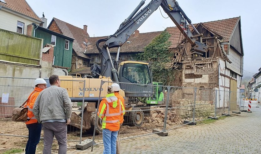 Abriss in der Hagenstra&szlig;e in Bleicherode (Foto: Pressestelle Landratsamt)
