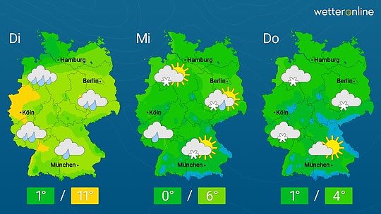 Wetterkarte (Foto: WetterOnline)