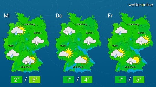 Deutschlandwetter (Foto: Wetteronline)