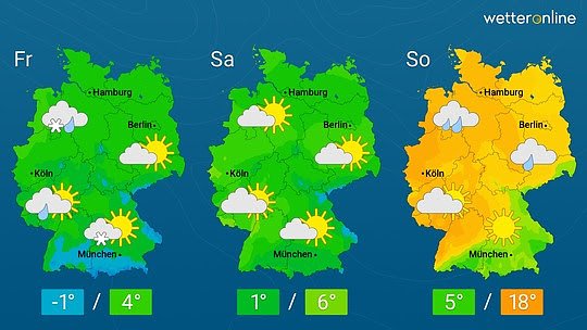 Wetterkarte (Foto: WetterOnline)