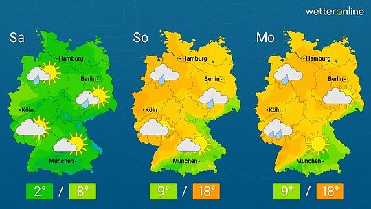 Deutschlandwetter (Foto: Wetteronline)