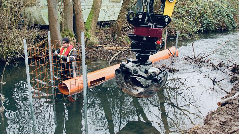 Biberbau-Drainage in der Salza (Foto: agl)