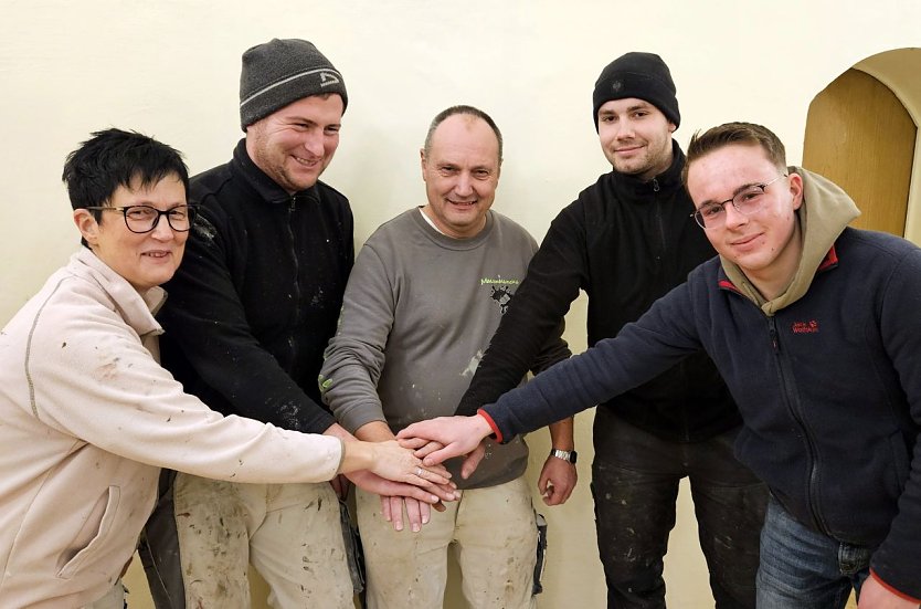 Antje Brunthaler, Leander Eichentopf, Gunnar Pecher, Markus Sch&auml;fer und Nils Heck (Foto: Kirchenkreis M&uuml;hlhausen)