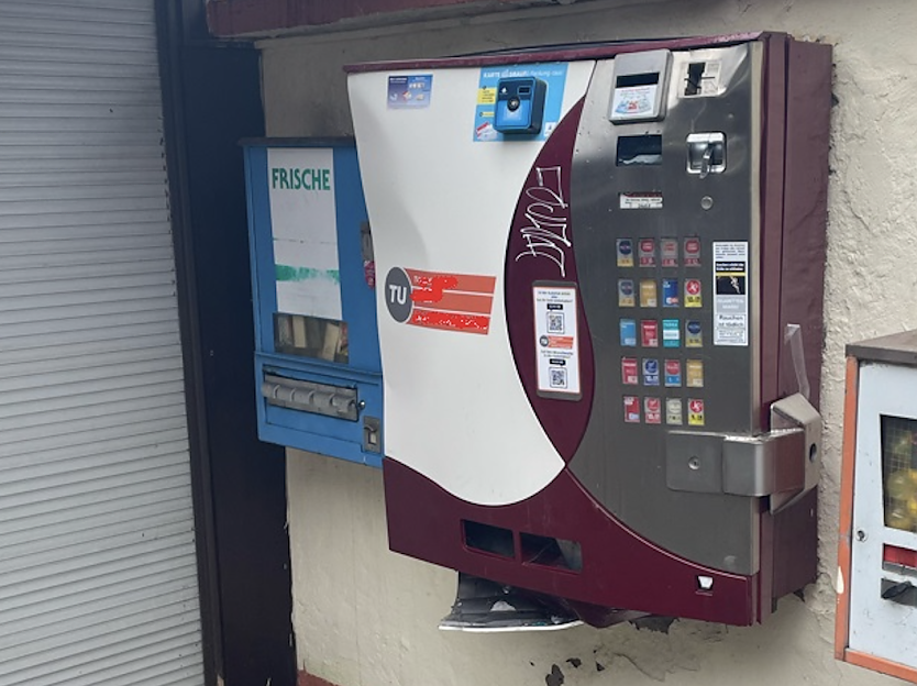 Gesprengter Automat im Zuckerweg (Foto: LPI)