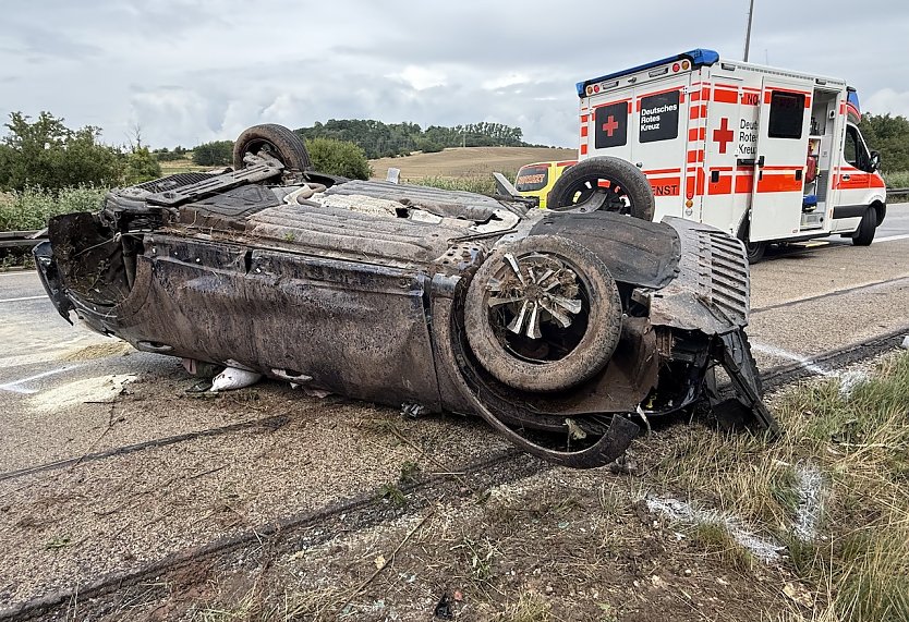 Unfall heute Nachmittag auf der A 38 (Foto: S.Dietzel)